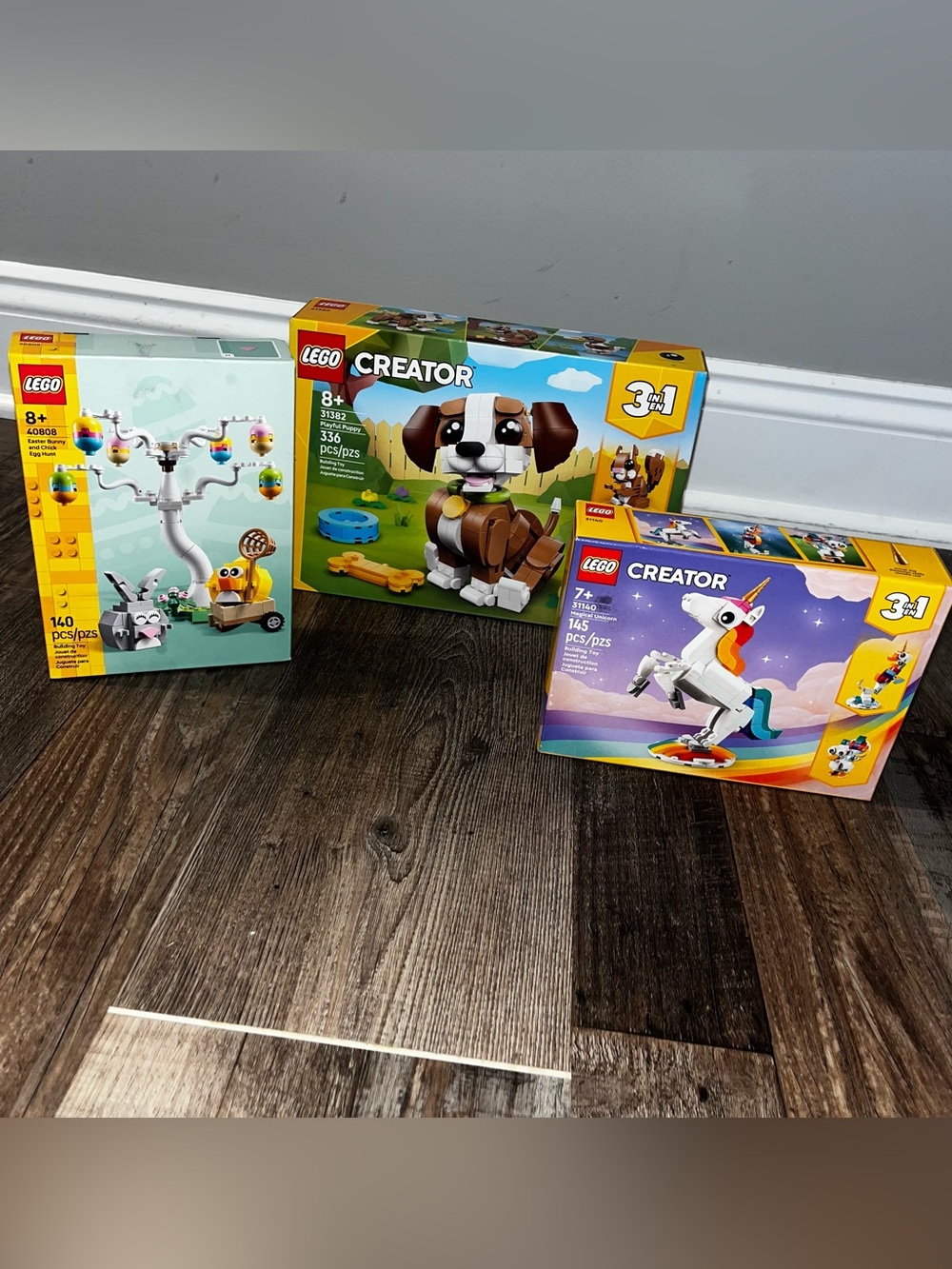 LEGO Creator 3 In 1 Lot: 3 Sets: Puppy, Unicorn, Easter Bunny And Chick Egg Hunt